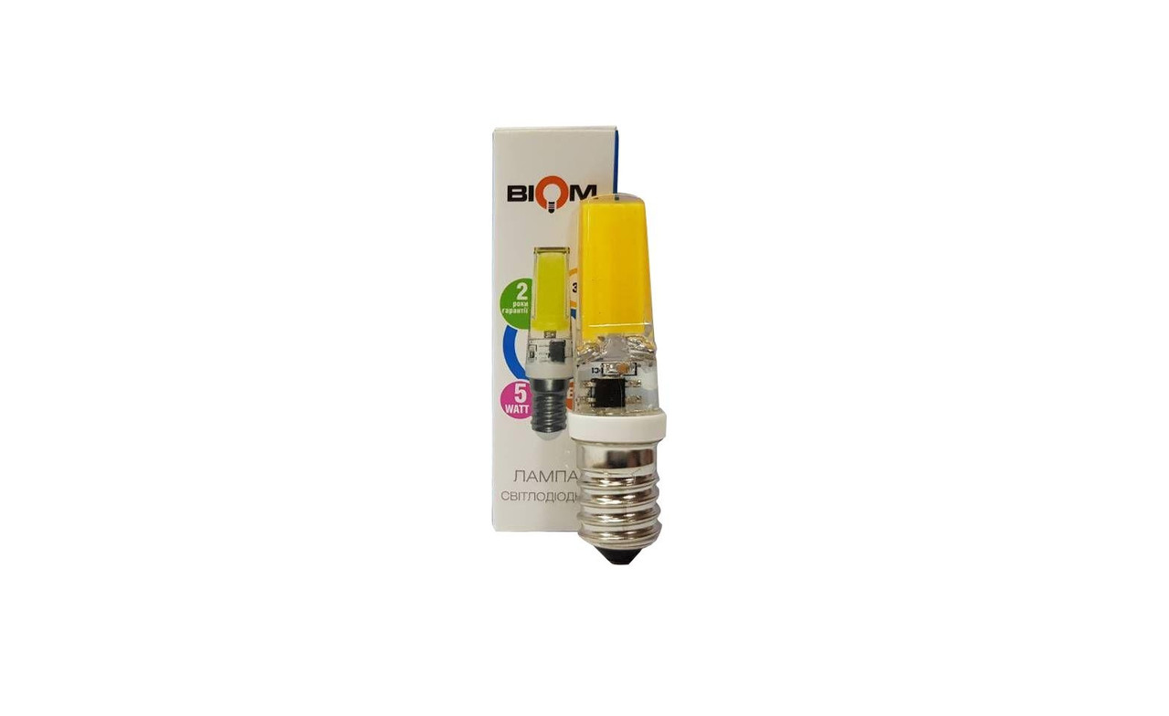LED лампа в холодильник (5W, 4500K, Е14 АС220) BIOM silicon