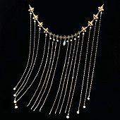 Прикраса ланцюгова Маска на обличчя "Arabian Night" — золотиста Aushal Jewellery