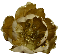 Искусственный цветок магнолия на прищепке H22см золотой
