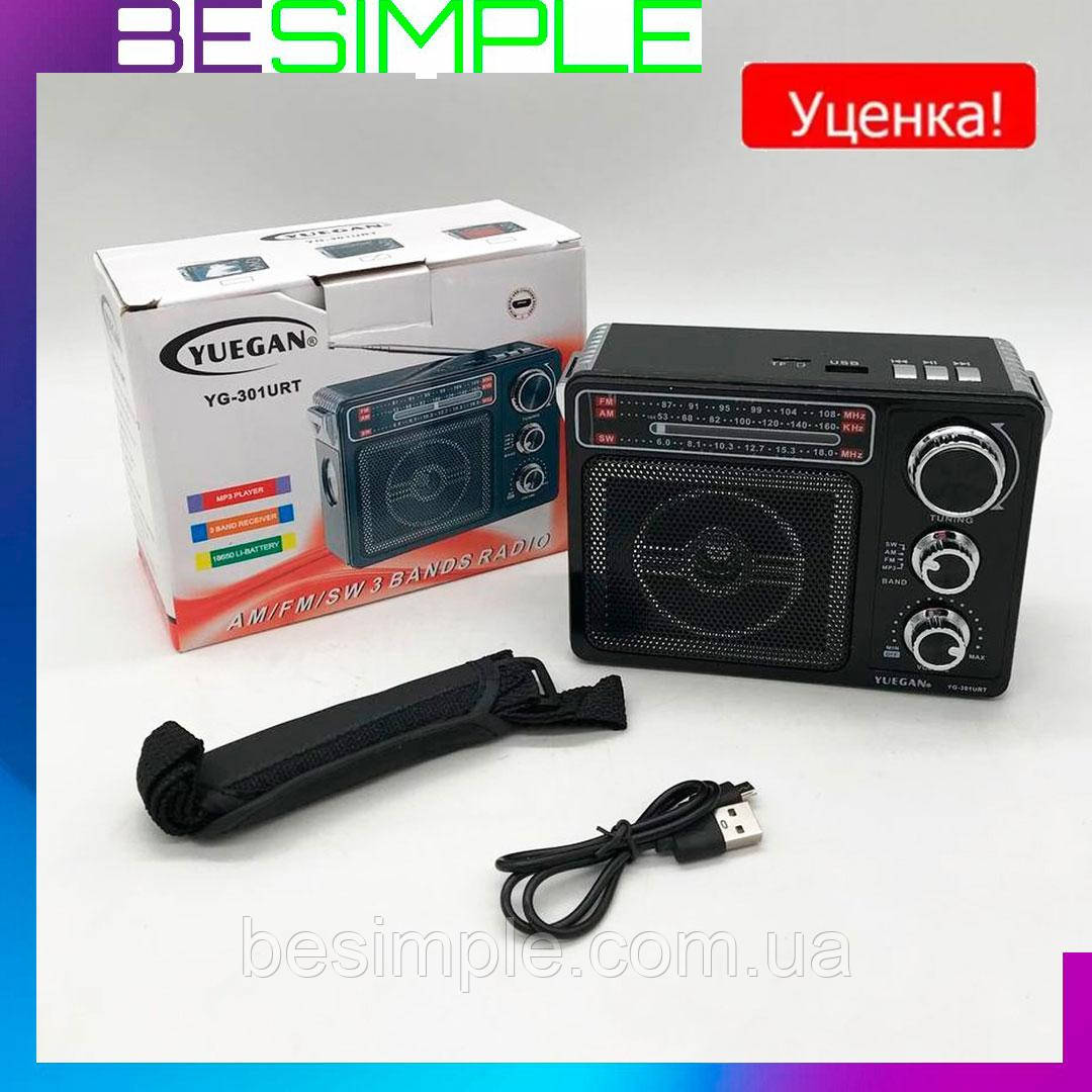 УЦІНКА! Портативне FM радіо + LED ліхтарик UG-301URT / Переносний радіоприймач - колонка