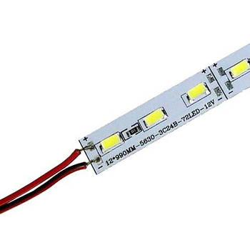 Світлодіодна лінійка BRT 5630-72 led WW 24W 3500K, 12В, IP20 теплий білий зі скотчем