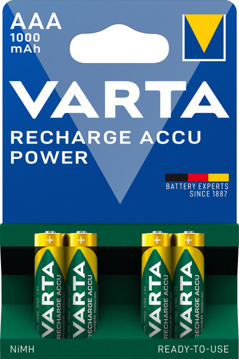 Акумулятор VARTA ACCU AAA 1000mAh BLI 4 (READY 2 USE)