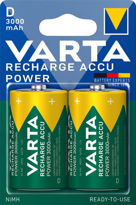 Акумулятор VARTA ACCU D 3000mAh BLI 2 (READY 2 USE)