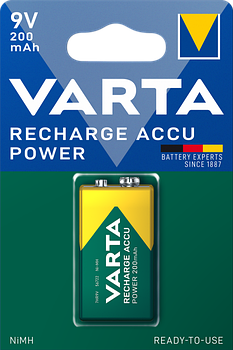 Акумулятор VARTA ACCU 6F22 9V 200mAh BLI 1 (READY 2 USE)