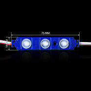 Світлодіодний модуль BRT XG192 5630-3 led W 1,5 W BLUE, 12 В, IP65 синій із лінзою напівсфера, фото 2