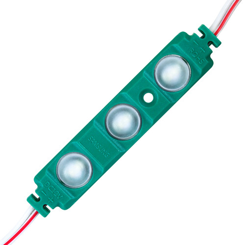 Світлодіодний модуль BRT XG193 5630-3 led W 1,5 W GREEN, 12 В, IP65 зелений з лінзою півсфера