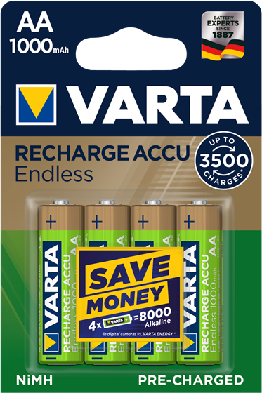 Акумулятор VARTA Accu Endles AA 3500 Cycles 1000mAh Blister 4