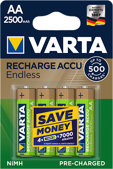 Аккумулятор VARTA Accu Endles AA 500 Cycles 2500 mAh Blister 4