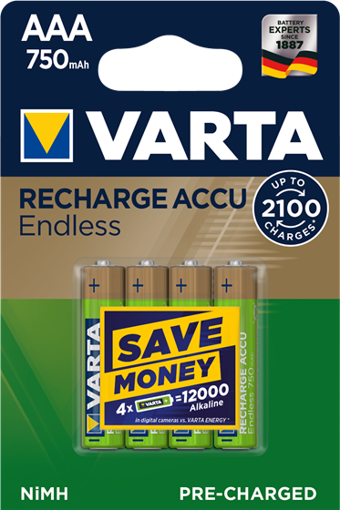 Акумулятор VARTA Accu Endless AAA 2100 Cycles 750 mAh Blister 4