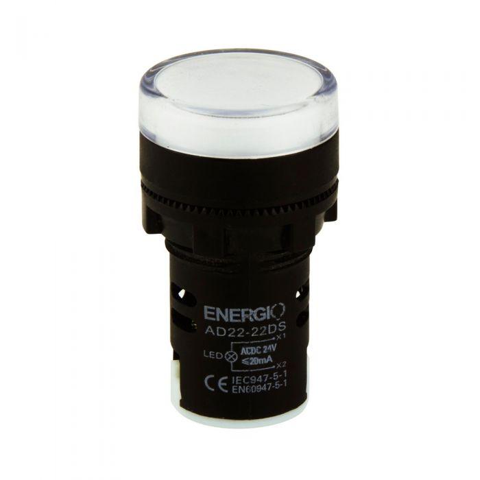 Індикатор ENERGIO AD22-22DS 24В AC/DC білий