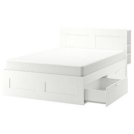 Каркас ліжка IKEA з місцем для зберігання, узголів'я BRIMNES (194.948.79)
