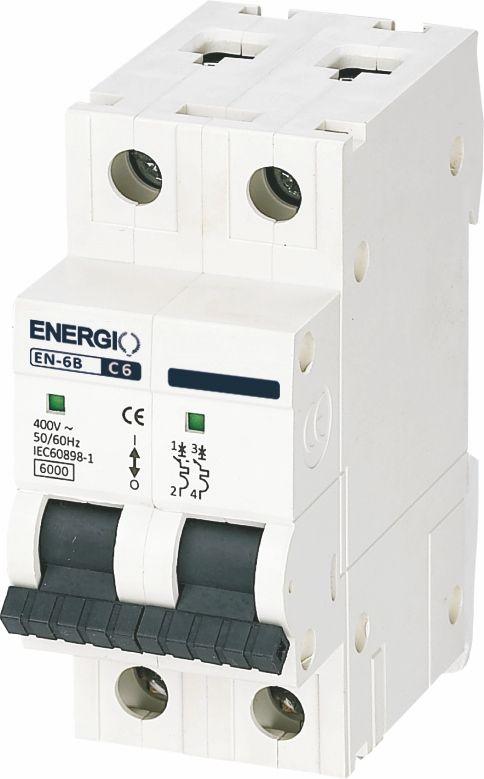 Модульний автоматичний вимикач ENERGIO EN 2P C 6А 6кА