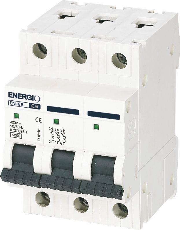 Модульний автоматичний вимикач ENERGIO EN 3P C 6А 6кА