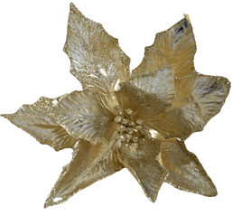 Штучна квітка пуансетії на прищіпці  H23см золота