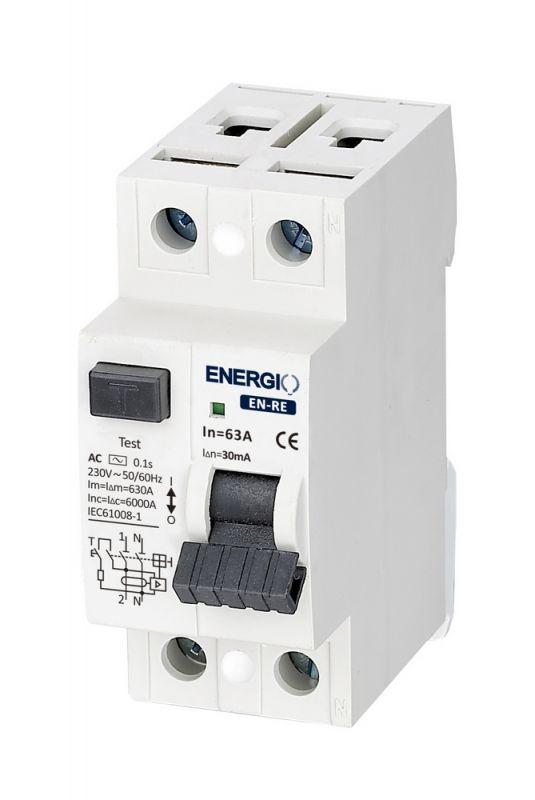 Пристрій захисного відключення ENERGIO EN-RE 2P 63А 30мА тип AC