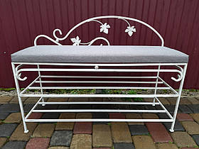 Пуф кований зі спинкою середній 75см "Трубка" беж. Банкетка. Прихожа