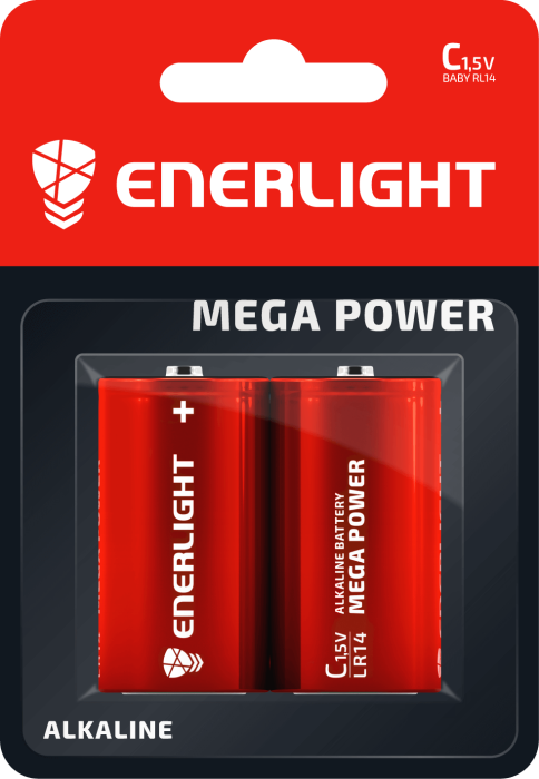 Батарейка ENERLIGHT MEGA POWER C BLI 2