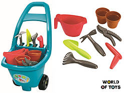 Возик садівника Ecoiffier "Гарден" з горщиками для квітів, вис. 51 см, 18міс.+ | 004479