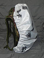 Чехол (влагоотталкивающий) на военный рюкзак 35 - 55 л. Белый "клякса"