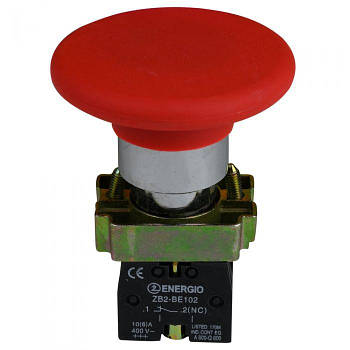 Кнопка ENERGIO XB2-BR42 Грибок 60мм червона NC