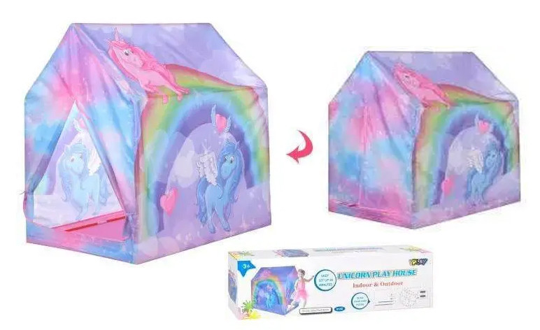 Намет дитячий Намет Bambi Будиночок, єдиноріг, Ігрові будиночки з тканини. Дитячі палатки, фото 1