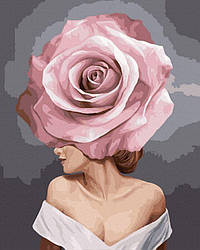 Розмальовка для дорослих Дівчина-троянда (BRM38663) 40 х 50 см