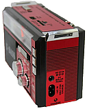 Радіоприймач портативний Golon RX-381/2 USB+SD з ліхтариком LED Червоний, фото 5