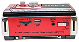 Радіоприймач Golon RX-381/2 USB+SD акумуляторний з ліхтариком LED Червоний, фото 3