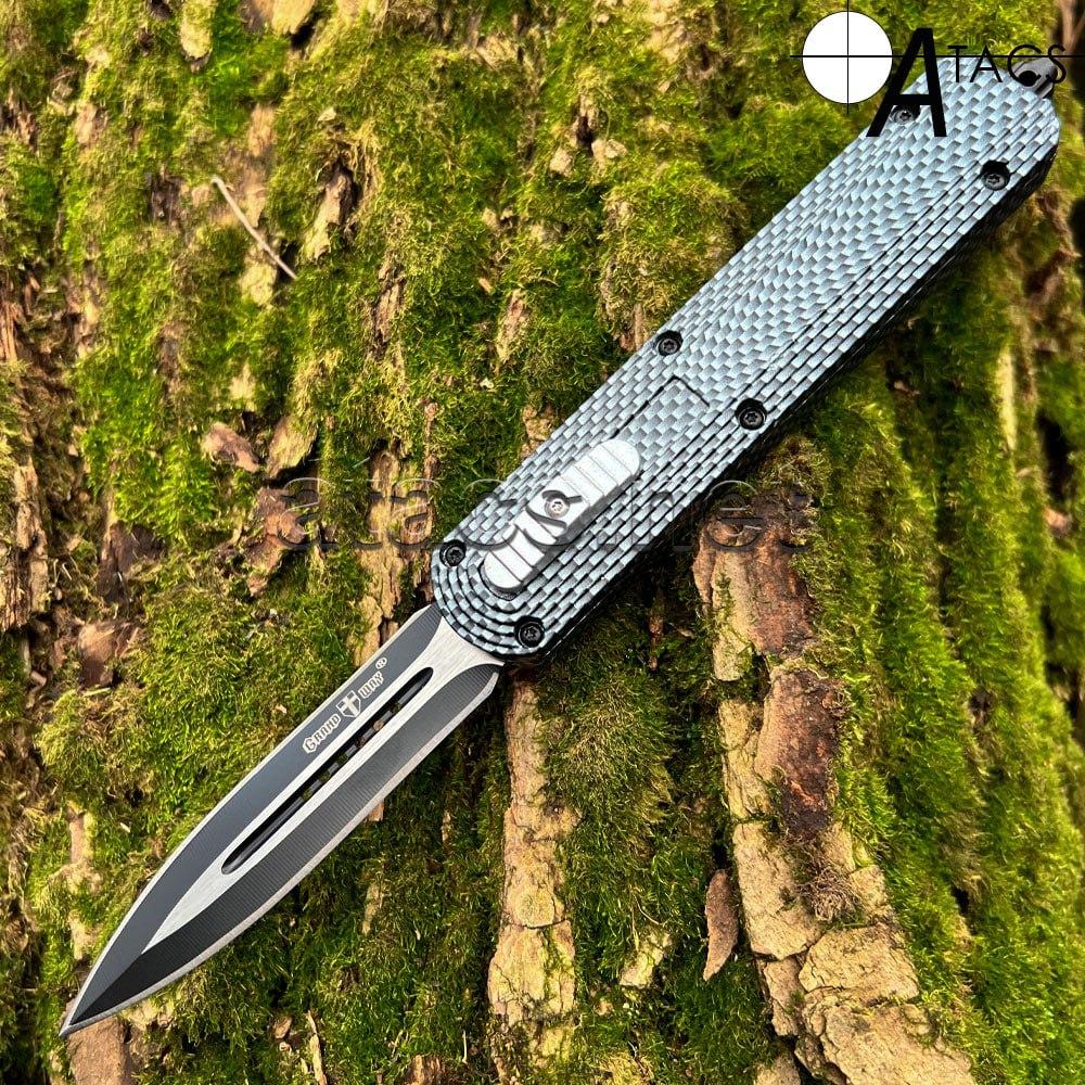 Ніж викидний із фронтальним викидом колодки метал "Silver Cobra"