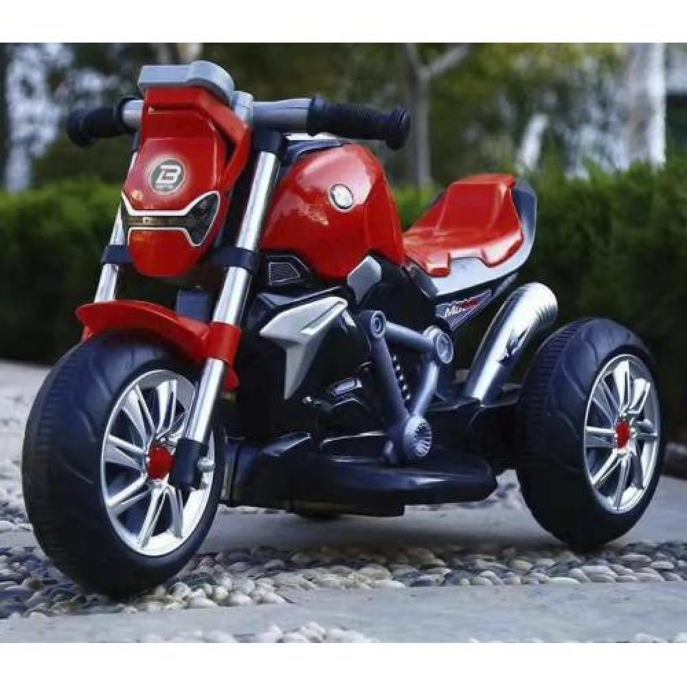 Електромотоцикл дитячий на акумуляторі 3-х колісний SPOKO електричний мотоцикл для дітей до 3-х років червоний