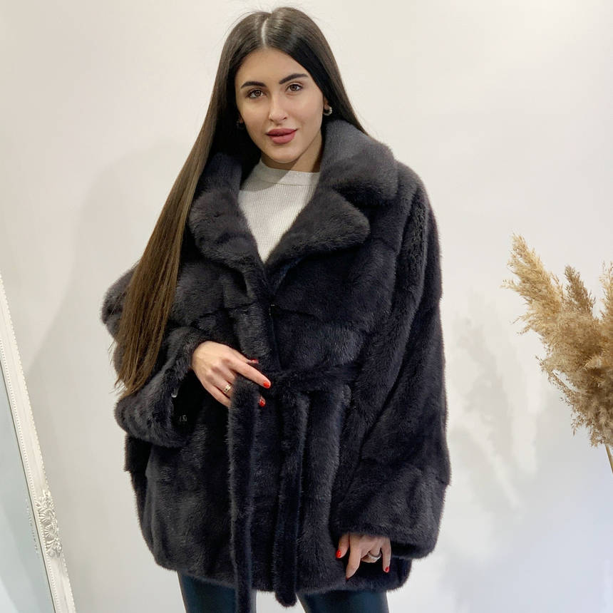 Норковий Кожушок "Летюча Миша" 75/125 Графіт 0683ЕИШ, фото 2