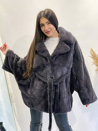 Норковий Кожушок "Летюча Миша" 75/125 Графіт 0683ЕИШ, фото 2