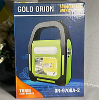 Светодиодный Аккумуляторный Кемпинговый фонарь на солнечной батарее Gold Orion OR-9708А-2