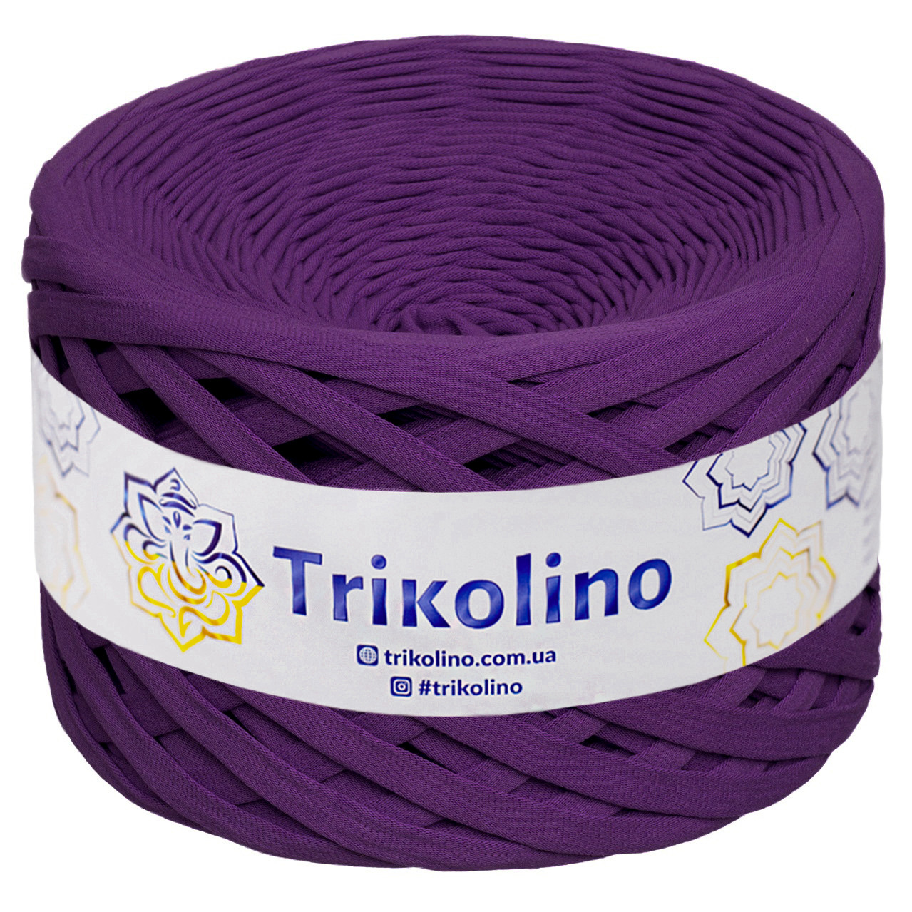 Трикотажна пряжа Trikolino, 7-9 мм., 100 м., Темно-сливовий, нитки для в'язання