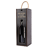 Деревянная коробочка для вина или шампанского + индивидуальная гравировка 35 х 11 х 11 см