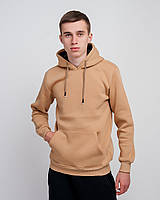 Чоловіче базове худі (кенгуру) з начосом, кольору беж. Розміри: S,M,L,XL,XXL.