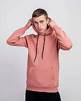 Чоловіче базове худі (кенгуру) з начосом, рожевого кольору. Розміри: S,M,L,XL,XXL.