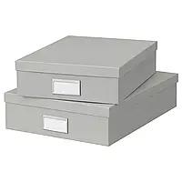 Ящик для хранения ИКЕА с крышкой, набор из 2 ХОВКРАТ (905.486.89)