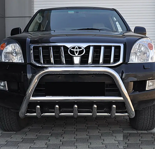 Кенгурятник нерж сталь d60mm на Toyota Land Cruiser 120 (2002-2009) Тойота Ленд Крузер