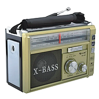 Портативное радио приемник Golon RX-381/2 USB/SD с LED фонарем Gold