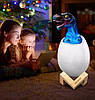 RGB 3D Dinosaur Настільна акумуляторна LED-лампа "Динозаврик у яйці" з пультом ДК Нічник, фото 4