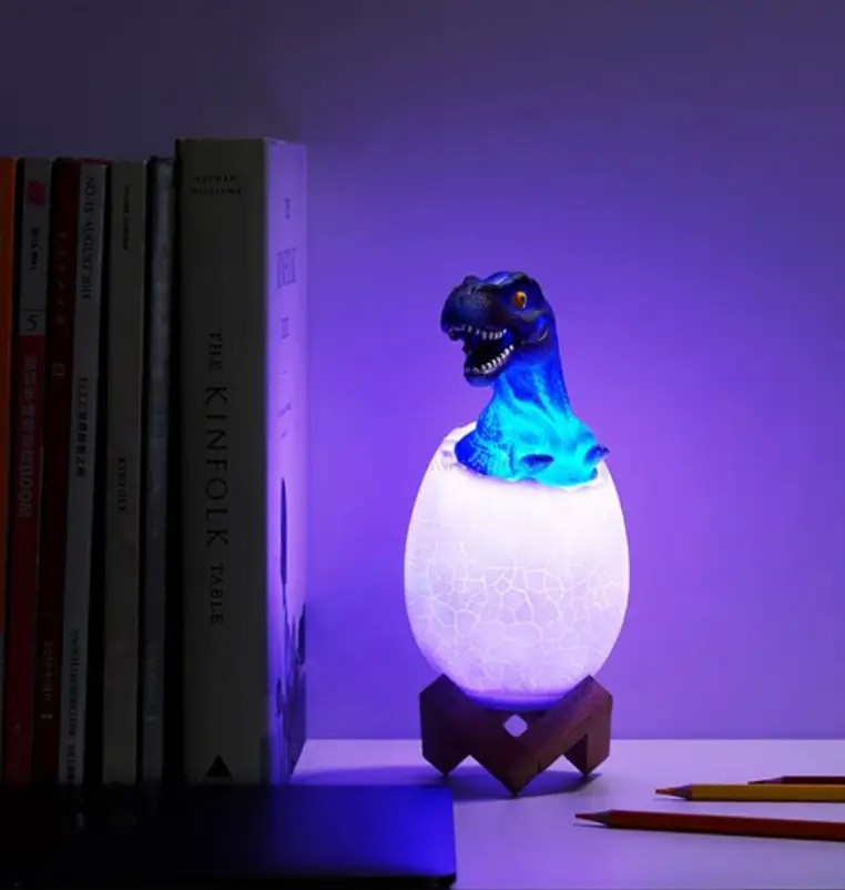RGB 3D Dinosaur Настольная аккумуляторная LED лампа "Динозаврик в яйце" с пультом ДУ Ночник - фото 5 - id-p1742559477
