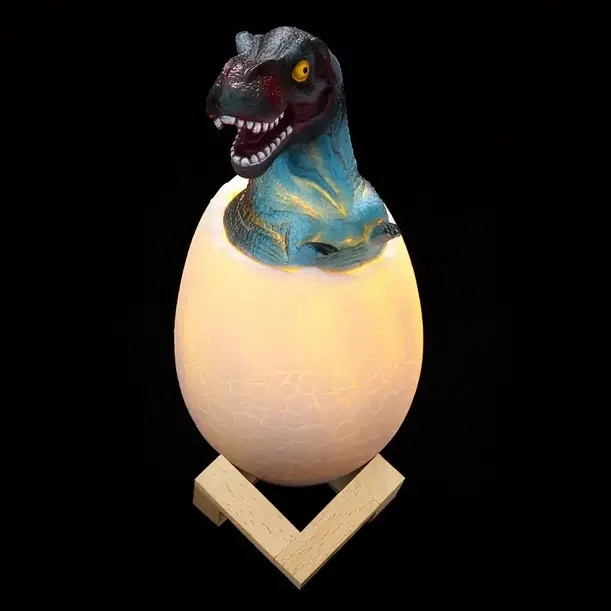 RGB 3D Dinosaur Настольная аккумуляторная LED лампа "Динозаврик в яйце" с пультом ДУ Ночник - фото 8 - id-p1742559477