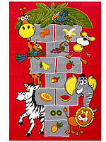 160 х 230 см Килим дитячий Kolibri 11120/120 на підлогу, дизайн гра в класики, червоного кольору Африка