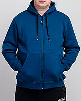 Чоловіче худі батал із начосом на блискавці, синього кольору. Розміри: 3XL,4XL,5XL,5XL,7XL.