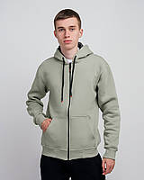 Чоловіче базове худі з начосом на блискавці, оливового кольору. Розміри: S,M,L,XL,XXL.