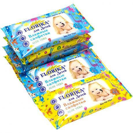 Вологі серветки для дітей "Florika" 15 штук, фото 2