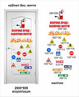 Наклейки на двері для кабінета безпеки життя