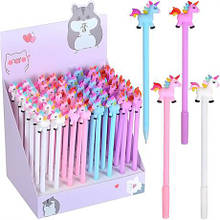 Ручка гелева 6063 "Єдиноріг" синя MZOPT