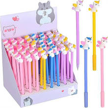 Ручка гелева 6065 "Єдиноріг" синя MZOPT